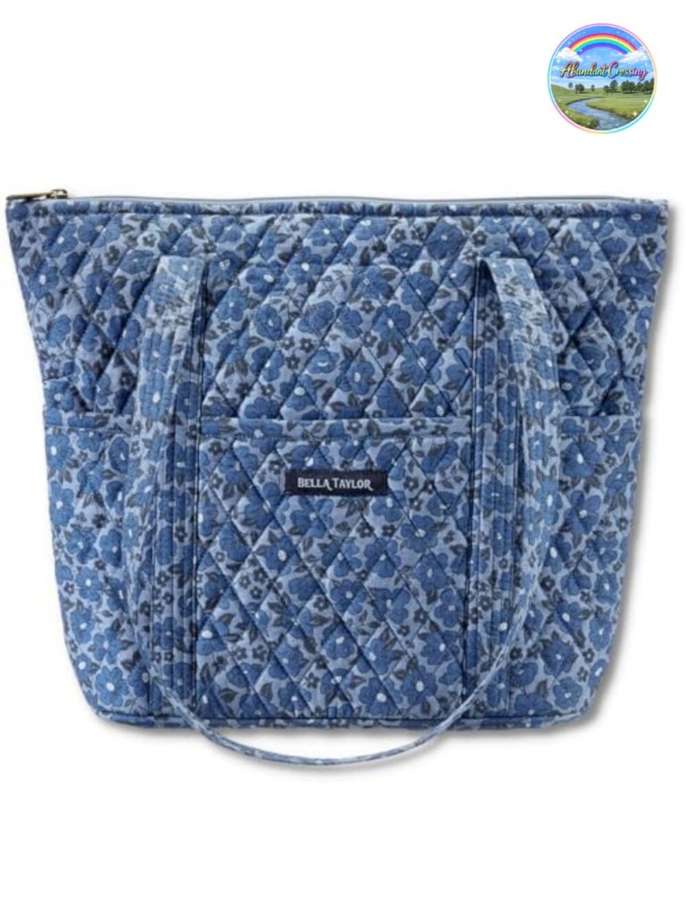 Quilted Cotton Tote Bag with Multiple Pockets for Women